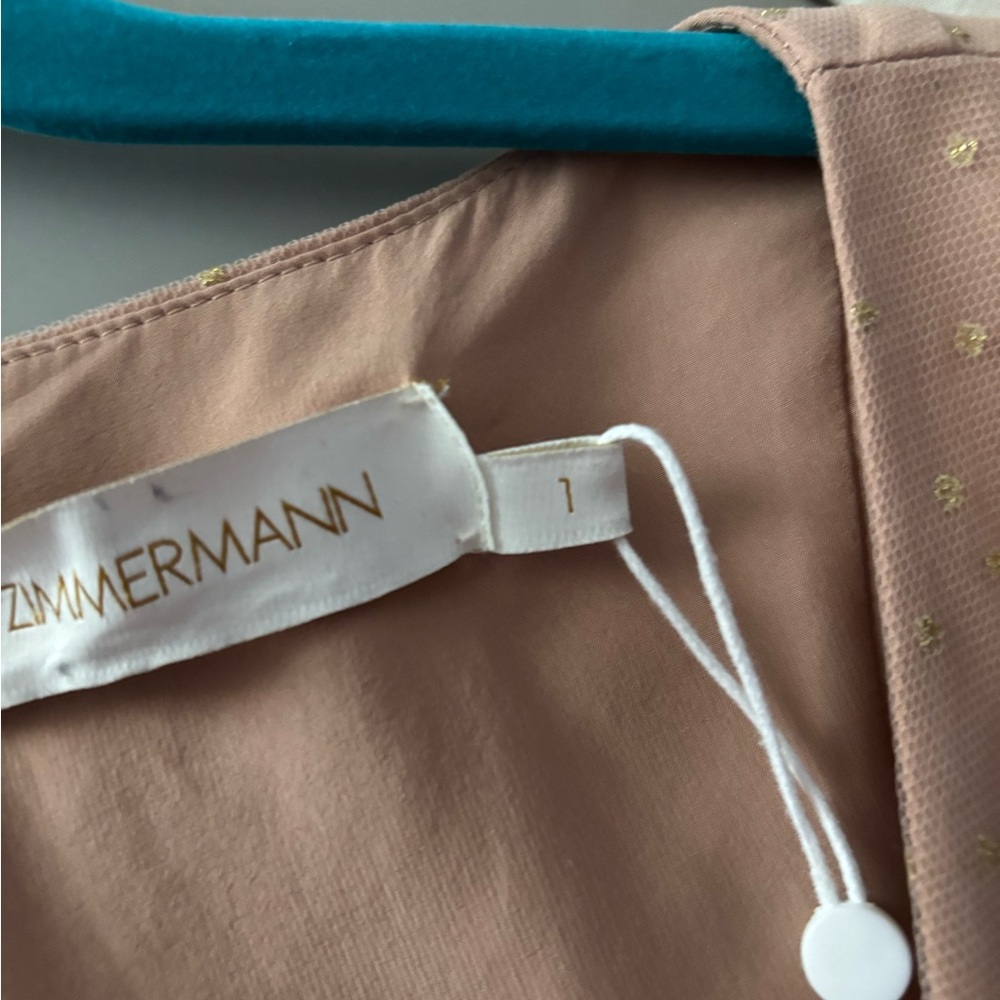 Zimmermann Nude Dress with Gold Dots